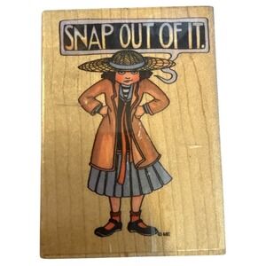 All Night Media Snap Out of It Mary Engelbreit Angry Girl Wood Rubber Stamp 589H